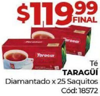 Diarco Té TARAGÜÍ Diamantado x 25 Saquitos Cód: 18572 oferta