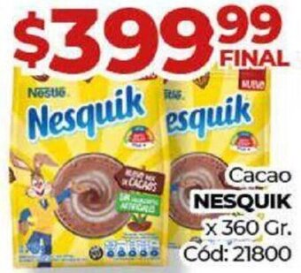 Diarco Cacao NESQUIK x 360 Gr. Cód: 21800 oferta