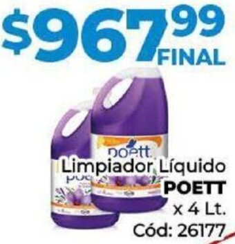 Diarco Limpiador Líquido POETT x 4 Lt. oferta