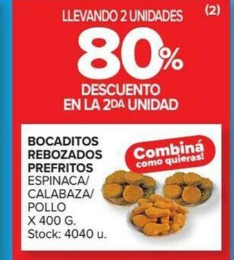 Carrefour Bocaditos Rebozados Prefritos Espinaca/Calabaza/Pollo x 400g oferta