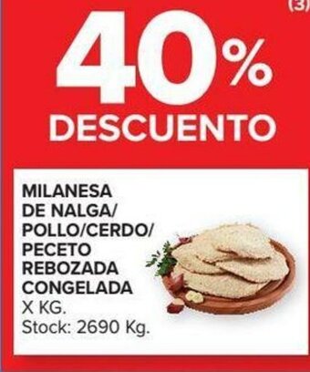 Carrefour Milanesa de Nalga/Pollo/Cerdo/Peceto Rebozada Congelada x kg oferta