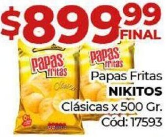 Diarco Papas Fritas NIKITOS Clásicas x 500 Gr. Cód: 17593 oferta