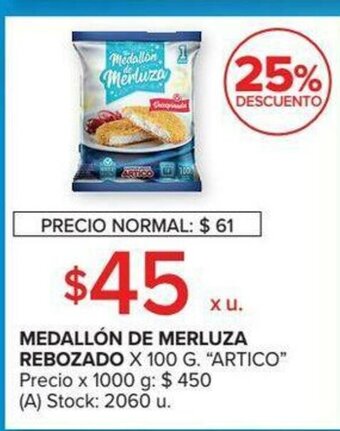 Carrefour Medallón De Merluza Rebozado x 100g oferta