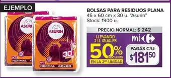 Carrefour Bolsas Para Residuos Plana 45 x 60cm x 30u Asurin oferta