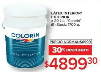 Carrefour Colorin Látex Interior/Exterior x 20lts oferta