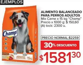 Carrefour Alimento Balancedo Para Perros Adultos x 15kg oferta