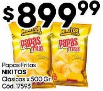 Diarco Papas Fritas NIKITOS Clásicas x 500 Gr. Cód: 17593 oferta