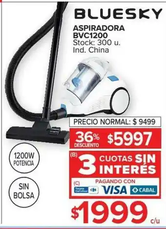 Carrefour Bluesky Aspiradora BVC1200 oferta