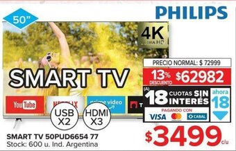 Carrefour Philips Smart Tv 50PUD6654 77 oferta