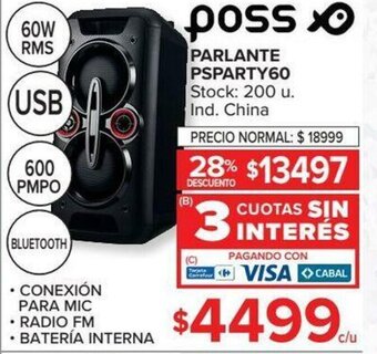 Carrefour Poss Parlante PSPARTY60 oferta