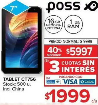 Carrefour Poss Tablet CT756 oferta