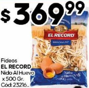 Diarco Fideos EL RECORD Nido Al Huevo x 500 Gr. oferta