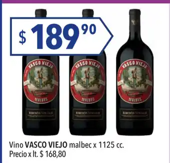 Hergo Vasco Viejo Vino malbec x 1125cc oferta