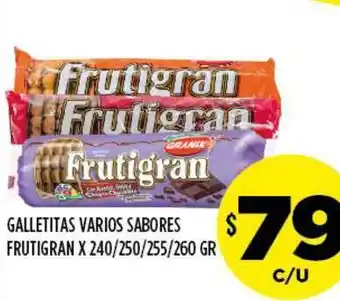 Supermercados Toledo Frutigran Galletitas Varios Sabores x 240/250/260gr oferta