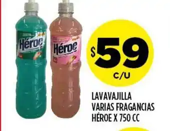 Supermercados Toledo Héroe Lavavajilla Varias Fragancias x 750cc oferta