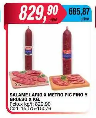 Maxiconsumo Salame Lario X Metro Pic Fino Y Grueso oferta