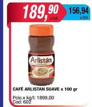 Maxiconsumo Arlistan Café Suave x 100gr oferta