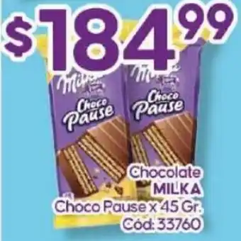 Diarco Chocolate MILKA Choco Pause x 45 Gr. Cod: 33760 oferta