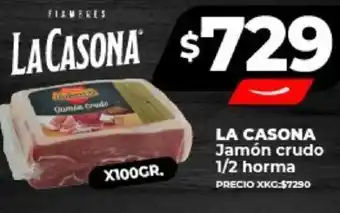 Supermayorista Vital LA CASONA Jamón crudo 1/2 horma 100gr oferta