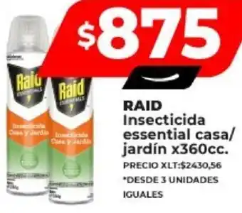 Supermayorista Vital RAID Insecticida essential casa/ jardín x360cc. oferta