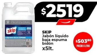 Supermayorista Vital SKIP Jabón líquido baja espuma bidón x5lt. oferta