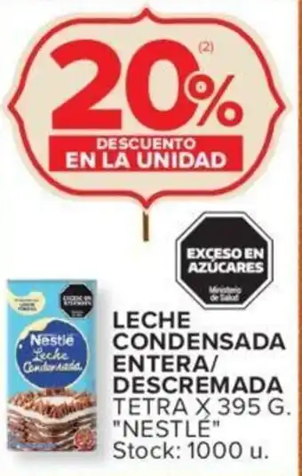 Carrefour LECHE CONDENSADA ENTERA/ DESCREMADA TETRA X 395 G. "NESTLE" oferta