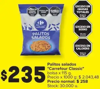 Carrefour Palitos salados "Carrefour Classic" bolsa x 115 g oferta
