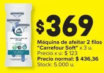 Carrefour Máquina de afeitar 2 filos "Carrefour Soft" x 3 u. oferta