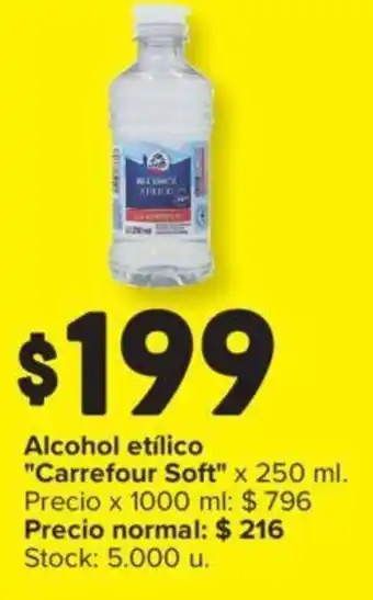 Carrefour Alcohol etílico "Carrefour Soft" x 250 ml. oferta