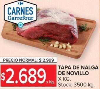 Carrefour TAPA DE NALGA DE NOVILLO X KG. oferta
