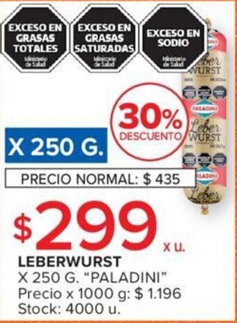 Carrefour LEBERWURST X 250 G. "PALADINI" oferta