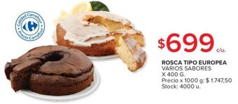 Carrefour ROSCA TIPO EUROPEA VARIOS SABORES x 400g oferta