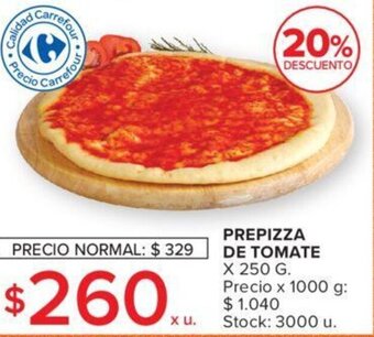 Carrefour PREPIZZA DE TOMATE x 250g oferta