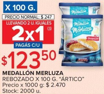 Carrefour MEDALLÓN MERLUZA REBOZADO X 100 G. "ÁRTICO" oferta