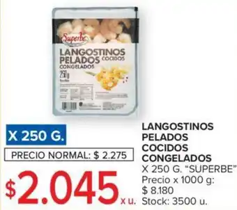 Carrefour LANGOSTINOS PELADOS COCIDOS CONGELADOS x 250g oferta