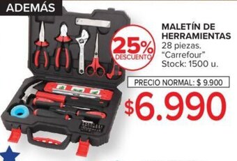 Carrefour MALETÍN DE HERRAMIENTAS 28 PIEZAS oferta
