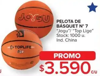 Carrefour PELOTA DE BÁSQUET N° 7 "Jogu"/ "Top Lige" Stock: 1000 u. Ind. China oferta