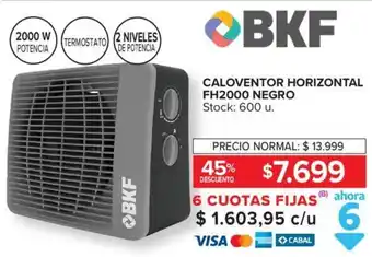 Carrefour BKF CALOVENTOR HORIZONTAL FH2000 NEGRO oferta