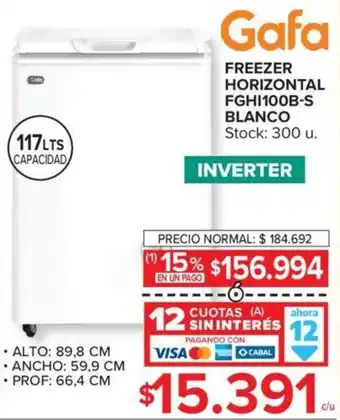 Carrefour Gafa FREEZER HORIZONTAL FGHI100B-S BLANCO INVERTER oferta