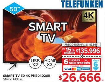 Carrefour TELEFUNKEN SMART TV 50 4K PNE040260 oferta