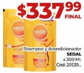 Diarco Shampoo y Acondicionador SEDAL x 300ML oferta