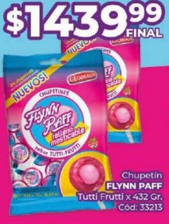 Diarco Chupetin FLYNN PAFF Tutti Frutti x 432 Gr. oferta