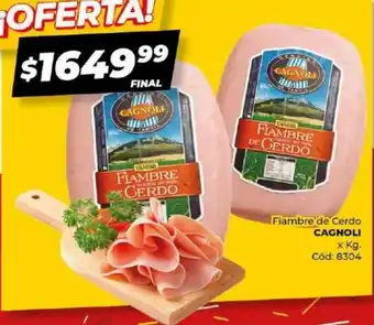 Diarco Fiambre de Cerdo CAGNOLI x kg oferta