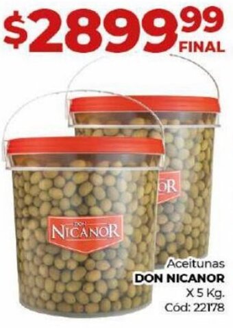 Diarco Aceitunas DON NICANOR X 5 Kg. Cód: 22178 oferta