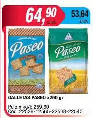 Maxiconsumo Paseo Galletas x 250gr oferta