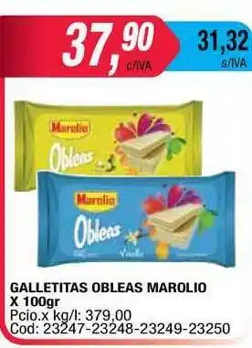Maxiconsumo Marolio Obleas Galletitas x 100gr oferta
