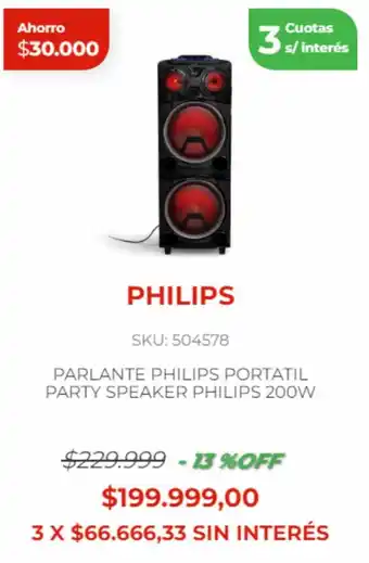 Naldo Lombardi PARLANTE PHILIPS PORTATIL PARTY SPEAKER PHILIPS 200W oferta
