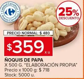 Carrefour Maxi ÑOQUIS DE PAPA X 500 G. "ELABORACIÓN PROPIA" oferta