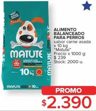 Carrefour Maxi ALIMENTO BALANCEADO PARA PERROS sabor carne asada x 10 kg "Matute" oferta