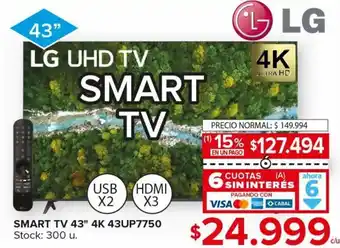 Carrefour Maxi LG SMART TV SMART TV 43" 4K 43UP7750 Stock: 300 u. oferta